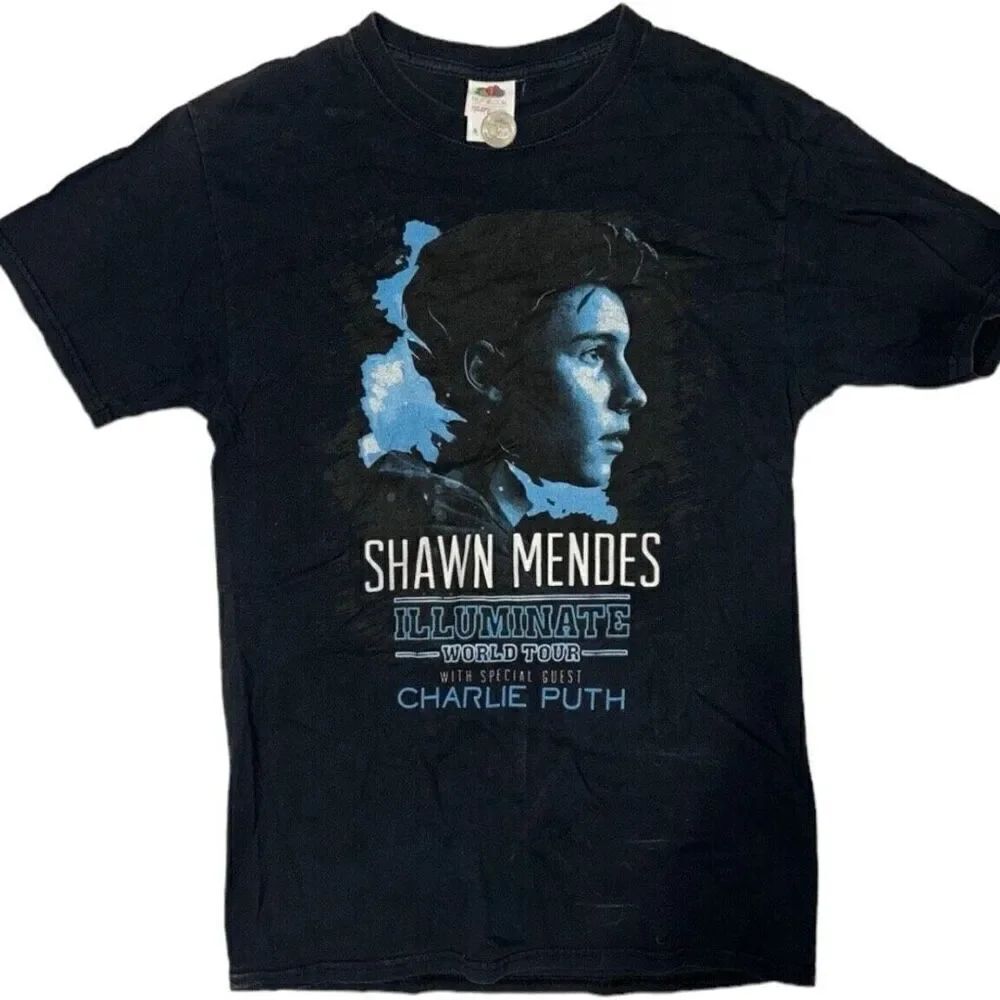 Unisex Shawn Mendes x Charlie Puth Illuminate World Tour Concert Tee Shirt  Sz S